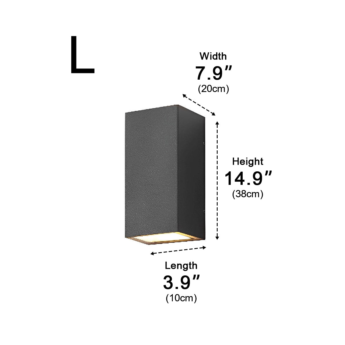 Rectangular Waterproof Up and Down Lights LED Modern Wall Sconce Lighting