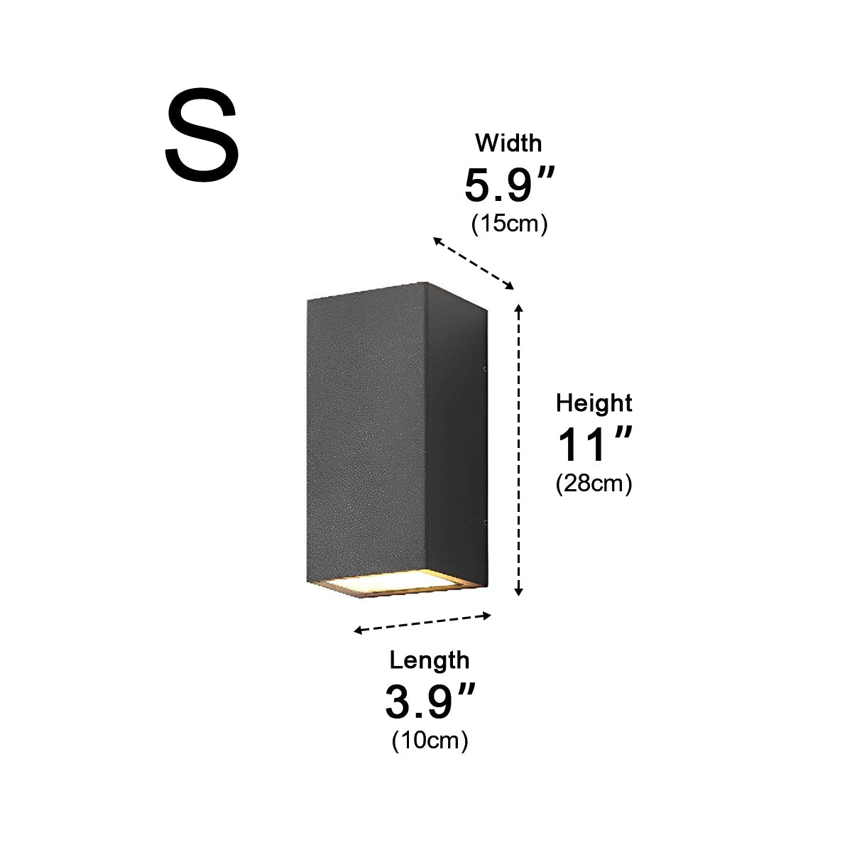 Rectangular Waterproof Up and Down Lights LED Modern Wall Sconce Lighting