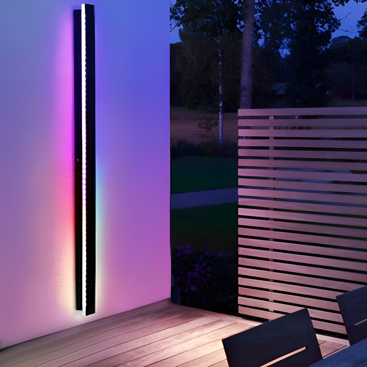 Black Long Strip LED RGB IP65 Waterproof Outdoor Wall Mount Lighting
