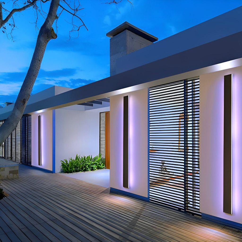 Black Long Strip LED RGB IP65 Waterproof Outdoor Wall Mount Lighting