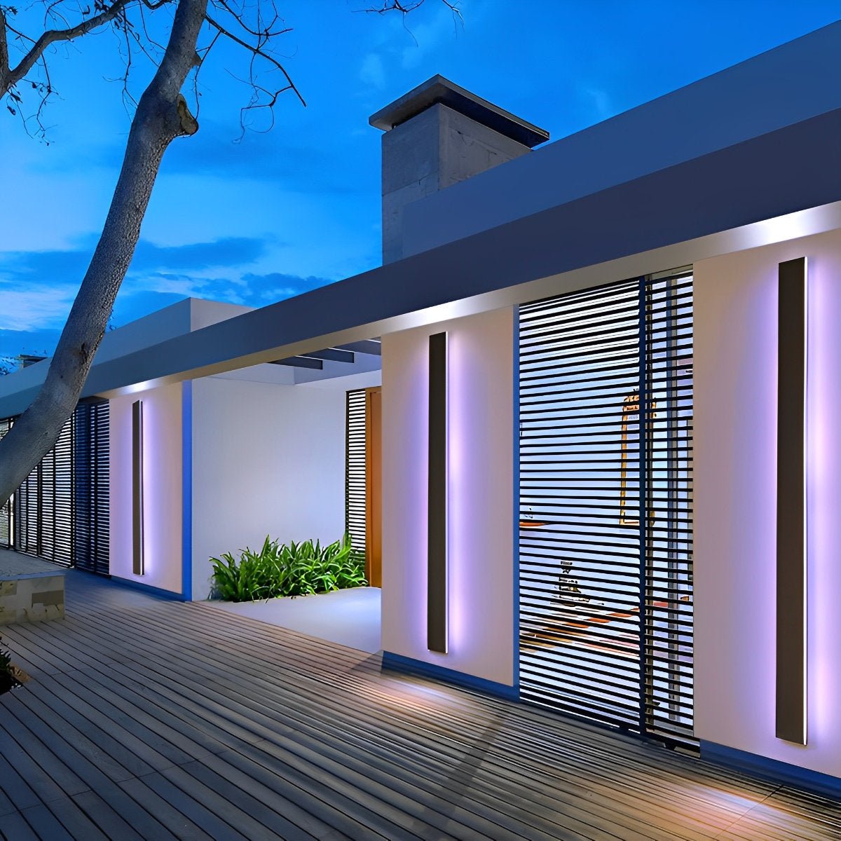 Black Long Strip LED RGB IP65 Waterproof Outdoor Wall Mount Lighting