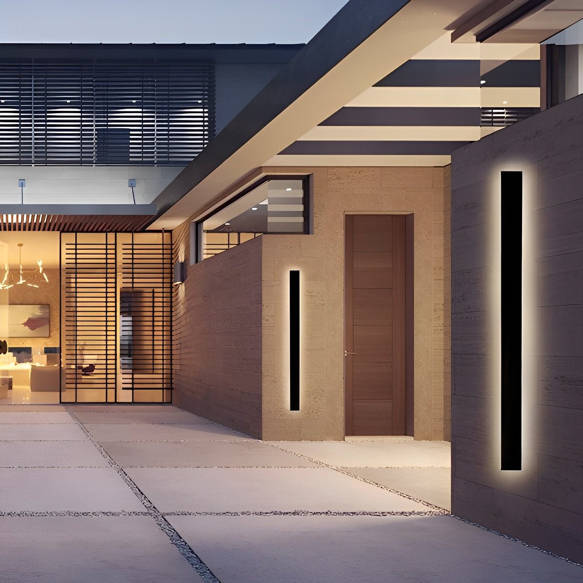 Black Long Strip LED RGB IP65 Waterproof Outdoor Wall Mount Lighting