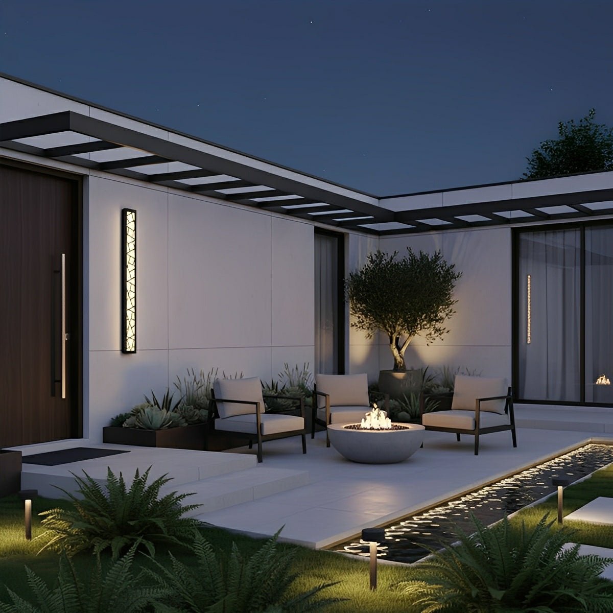 Modern Slim Waterproof Long Strip LED Outdoor Wall Lights