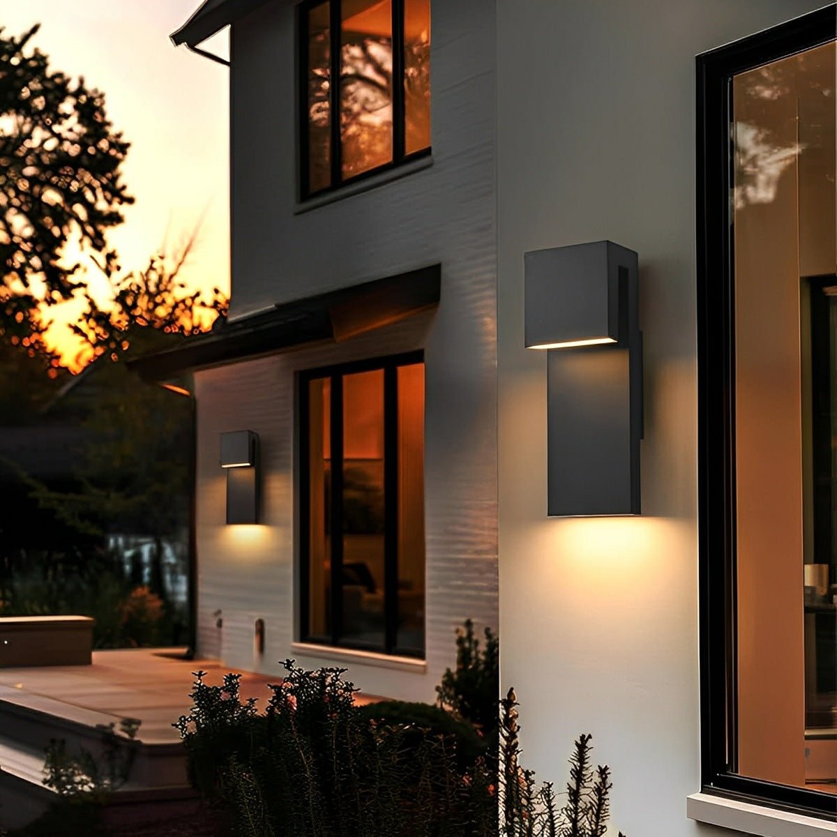 Modern Waterproof Tiered LED Outdoor Wall Lights