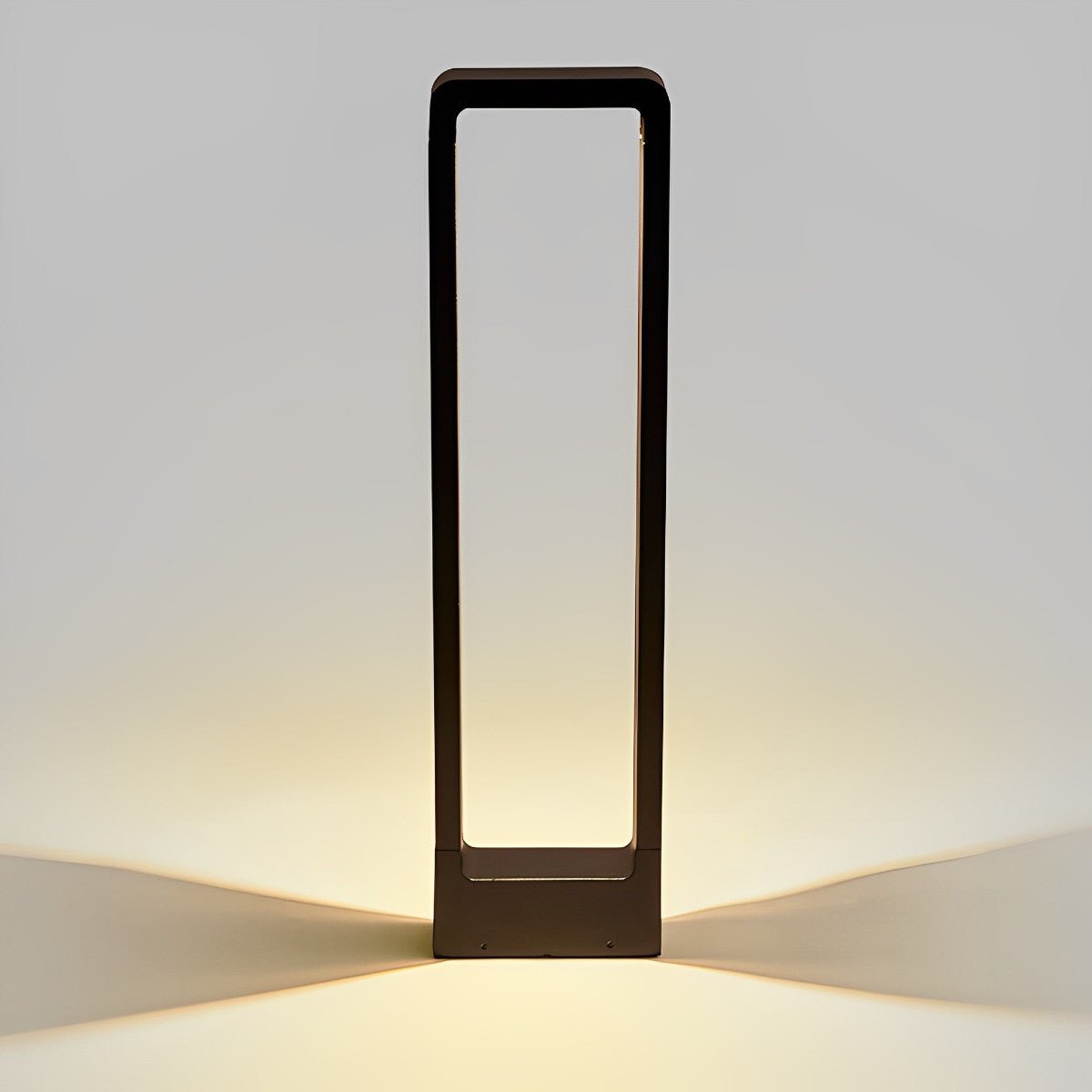 Modern Rectangular Frame Waterproof Led Black Bollard Parth Light