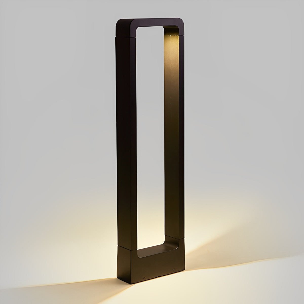 Modern Rectangular Frame Waterproof Led Black Bollard Parth Light