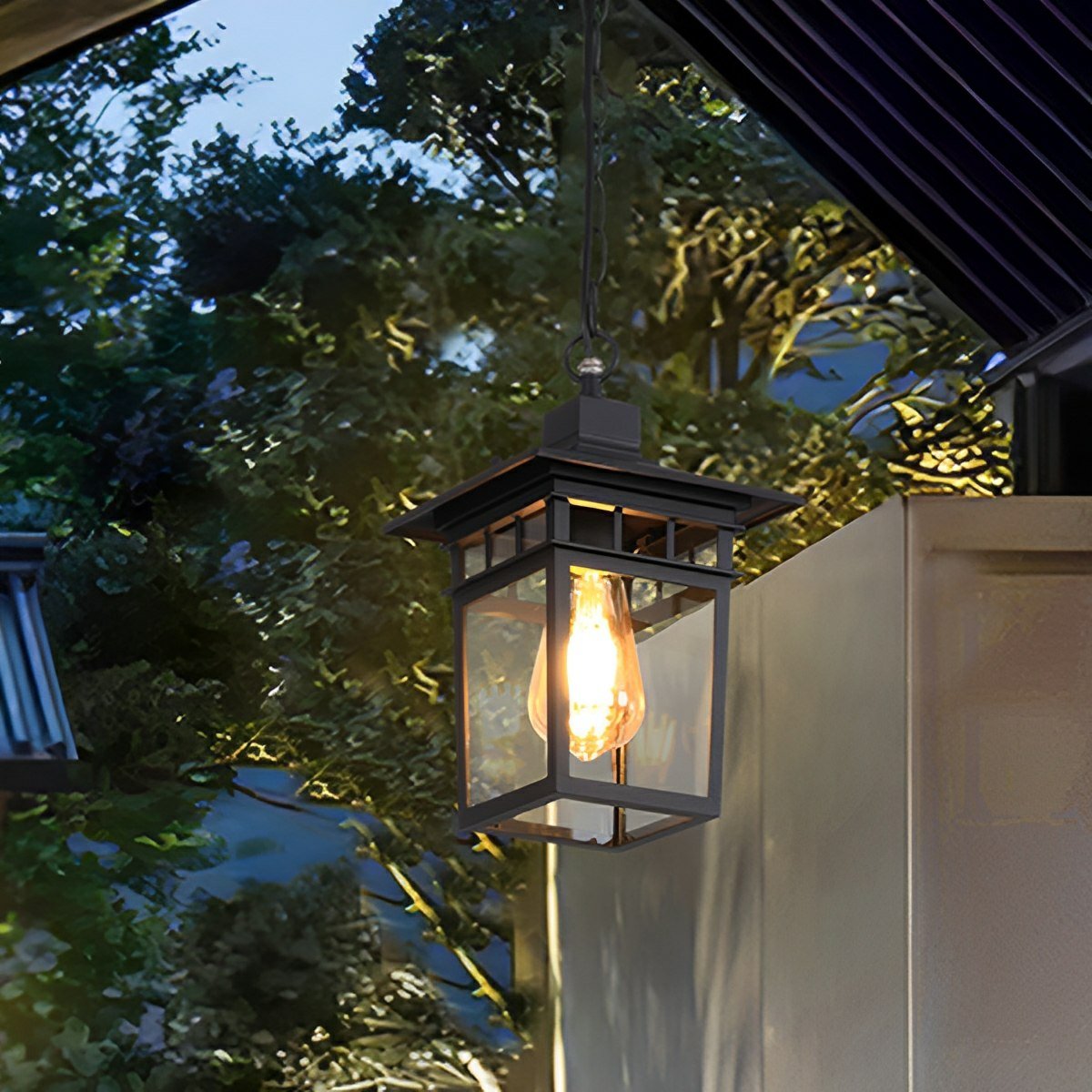 Vintage Rustic Square Waterproof Outdoor LED Lantern Pendant Lights