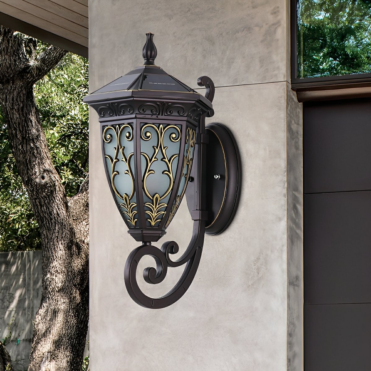 Vintage Waterproof Floral Pattern Outdoor LED Porch Wall Lights