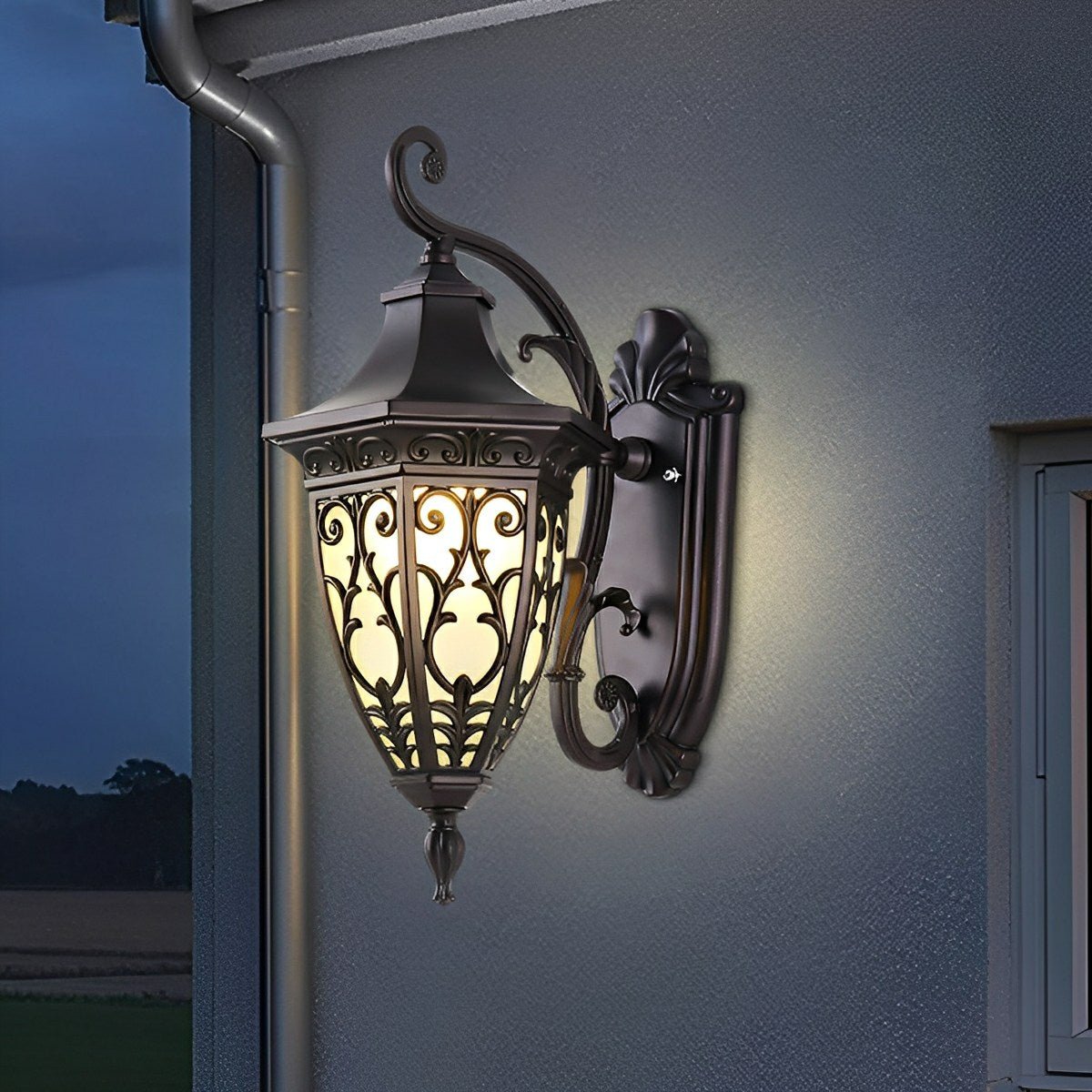 Vintage Waterproof Floral Pattern Outdoor LED Porch Wall Lights
